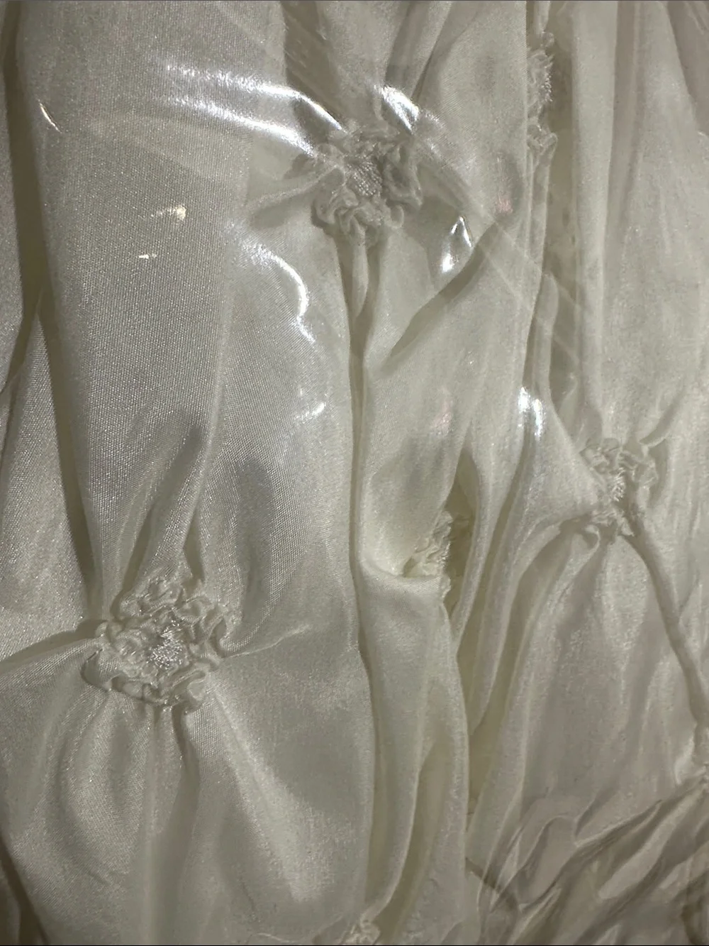 Ivory Girls' Special Occasion Dress with Puff Sleeves